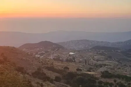 منظر رائع وغروب الشمس من طريق إهدن